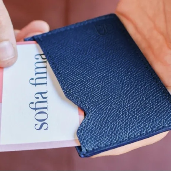 Sofia Fima Navy Leather Card Case - Brand New - Picture 7 of 7